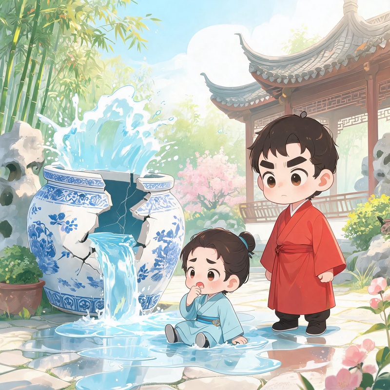 缸破水流