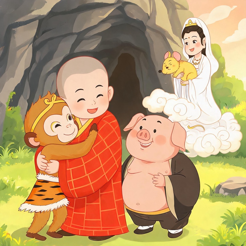 黄风怪现出原形，原来是一只大黄鼠精，唐僧安全了